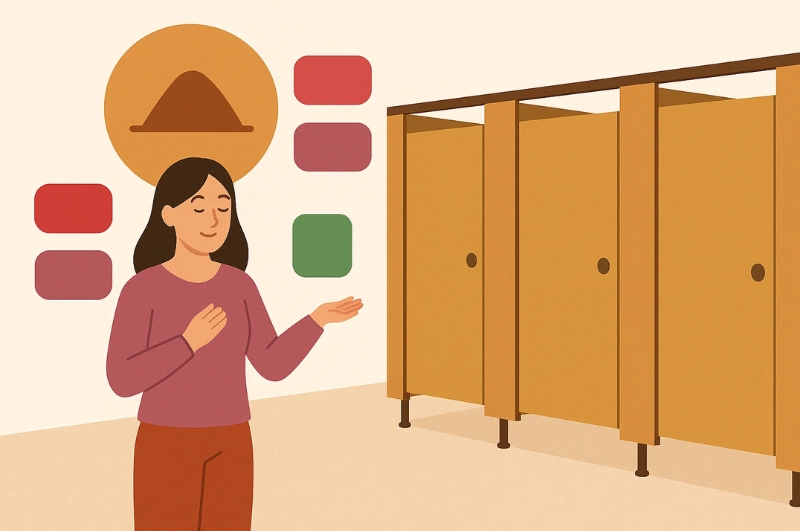 Vách ngăn vệ sinh hợp mệnh Thổ, thiết kế phù hợp cho không gian phòng tắm.