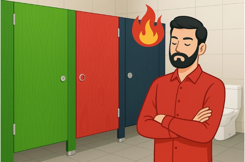 Vách ngăn vệ sinh hợp mệnh hỏa, mang lại sự may mắn và thuận lợi cho không gian.